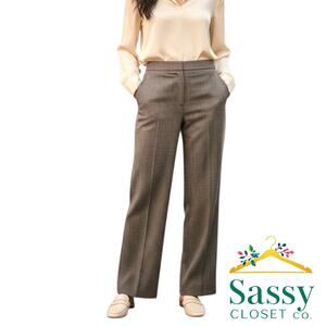 Tribal Brown Straight Leg Stretch Pants 8 Workwear Office Slacks Slash Pockets